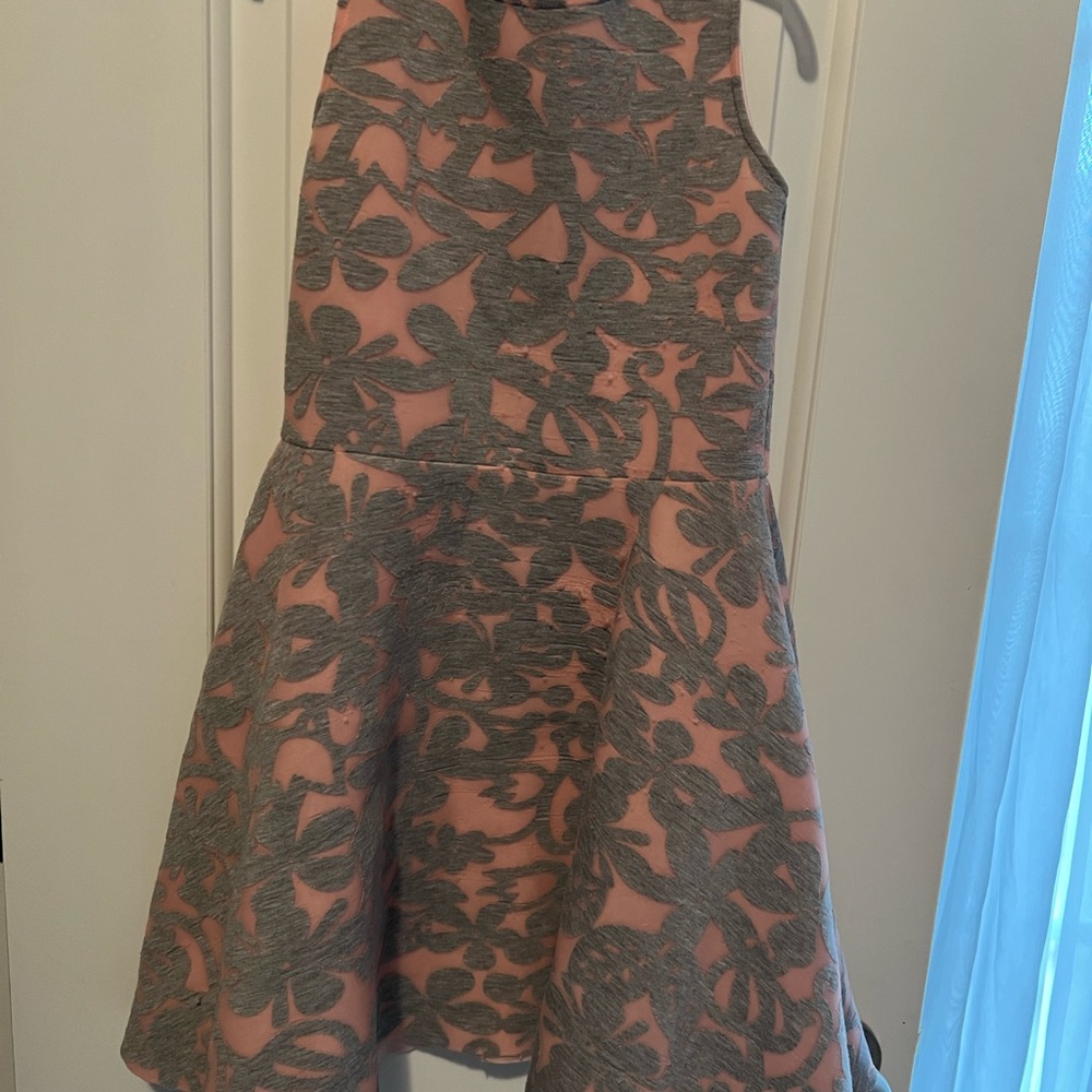 kidpik Pink and Gray Formal Dress